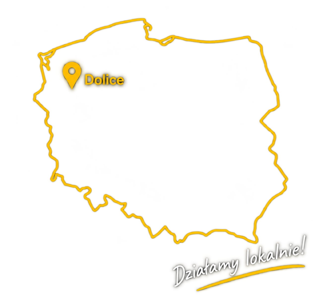 Mapa Polski z zaznaczeniem Dolice